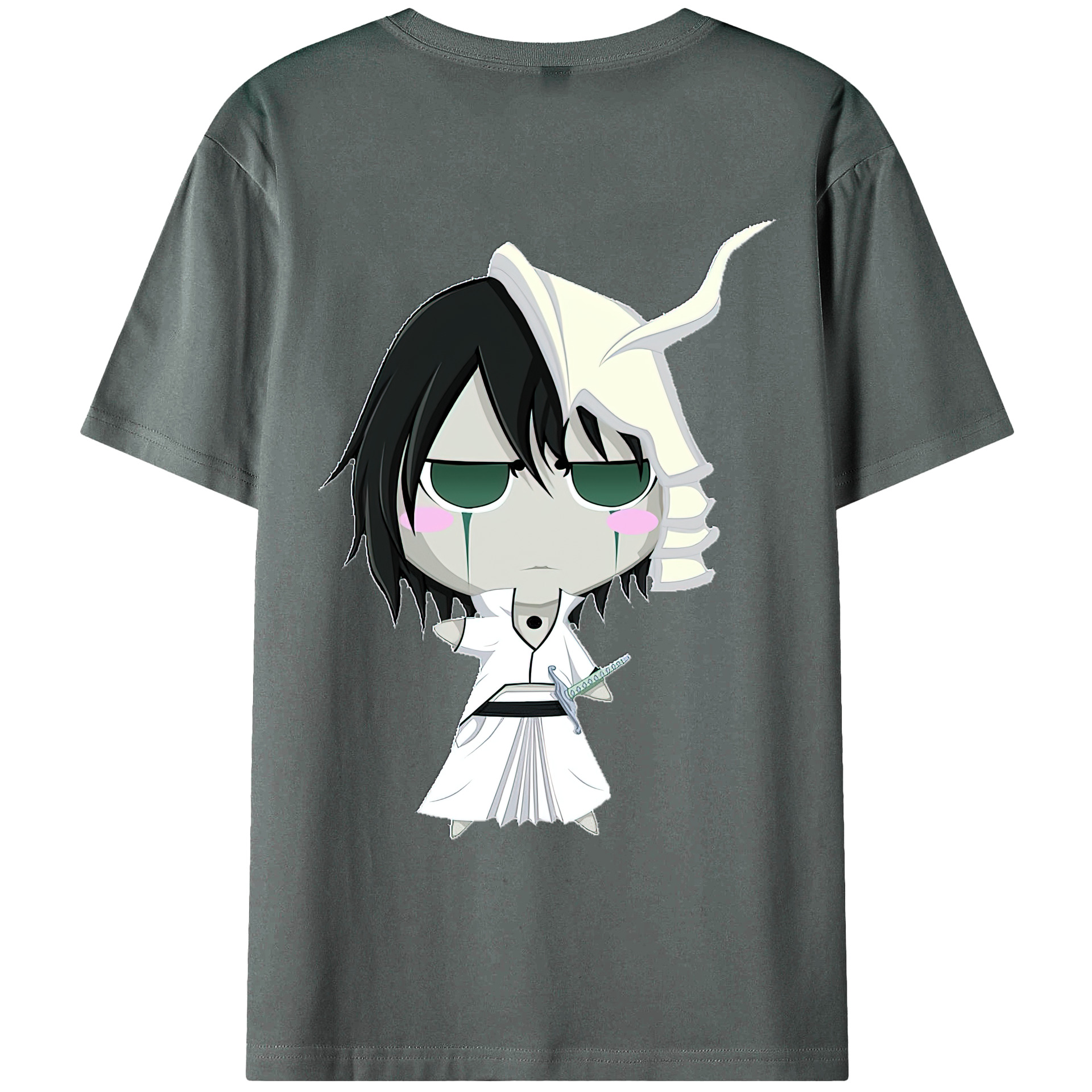 （画像用） ブリーチ ウルキオラ·シファー BLEACH Ulquiorra cifer 綿100％ メンズ半袖Tシャツ（バックプリント） 通気性